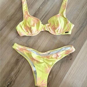 Colon Yellow and Pink Bikini Set